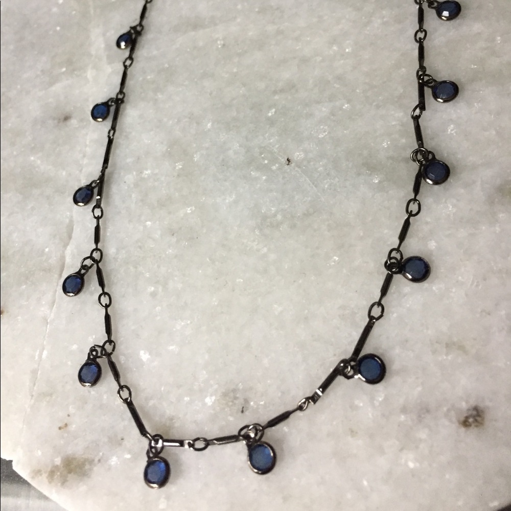 Blue jeweled necklace